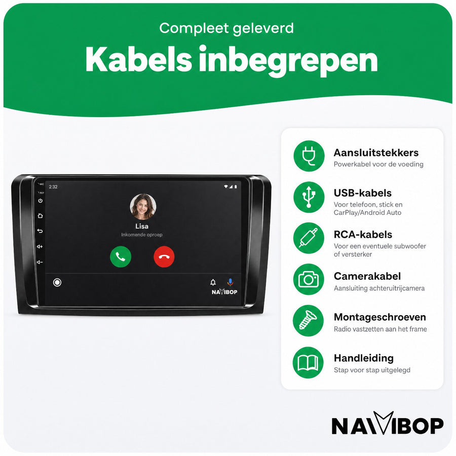 Mercedes Ml-klasse Gl-klasse | Autoradio | CarPlay & Android Auto | Android 15.0 | 2005 t/m 2011