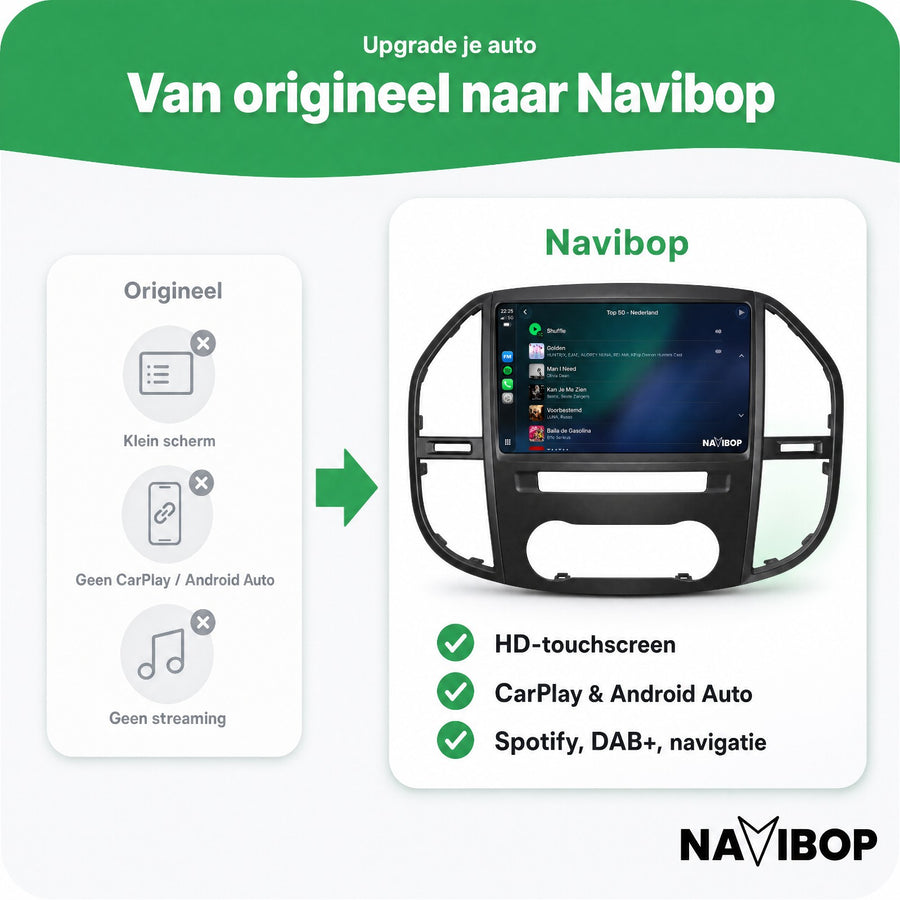 Mercedes Vito Versie 2 | Autoradio | CarPlay & Android Auto | Android 15.0 | 2014 t/m 2022