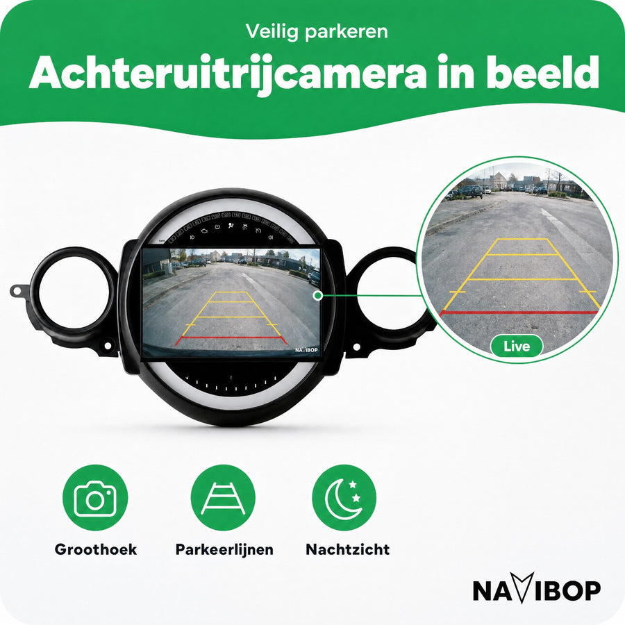 MINI Cooper Flaporen Midden R56 R60 | Autoradio | CarPlay & Android Auto | Android 15.0 | 2006 t/m 2017