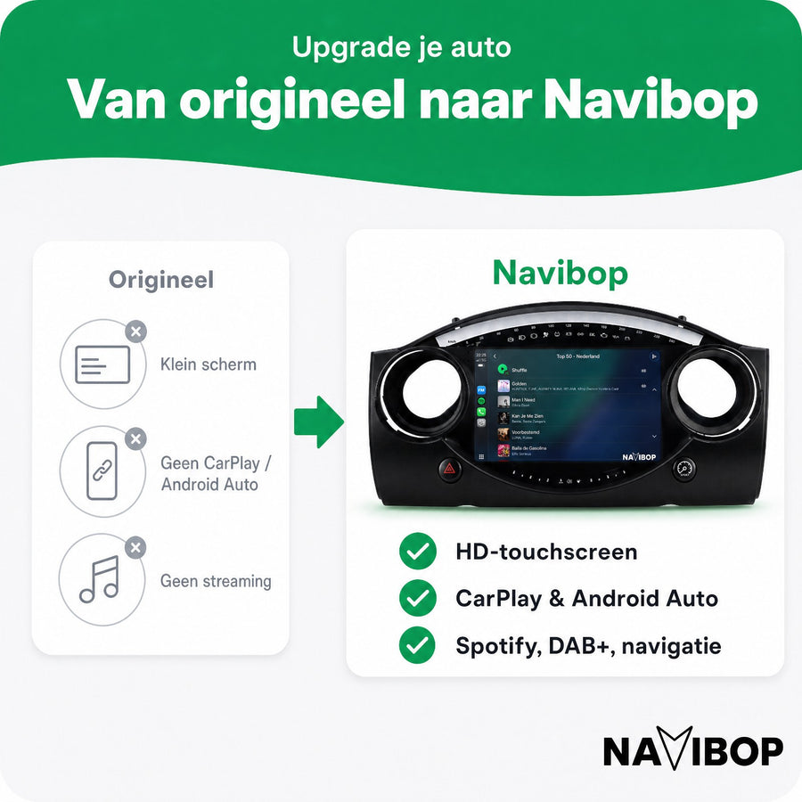 MINI Cooper R53 R52 R50 | Autoradio | CarPlay & Android Auto | Android 15.0 | 2000 t/m 2007