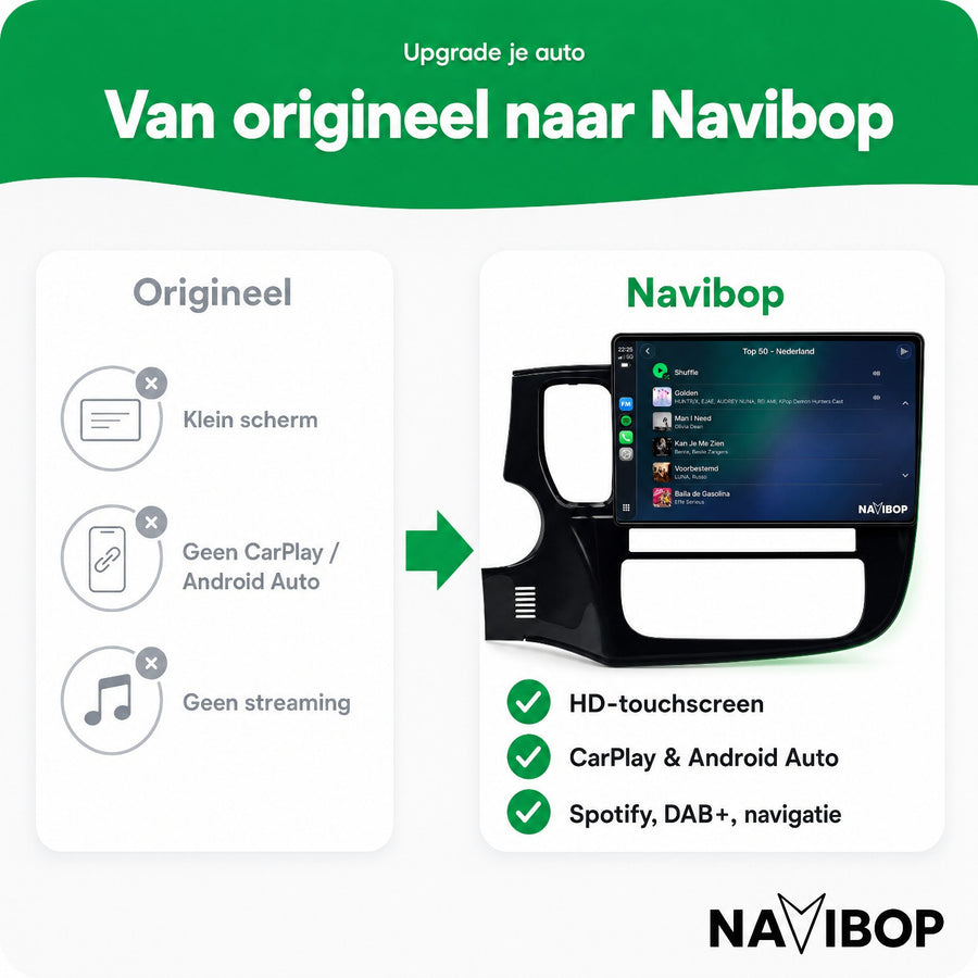 Mitsubishi Outlander 9" * * Versie 1 | Autoradio | CarPlay & Android Auto | Android 15.0 | 2012 t/m 2018
