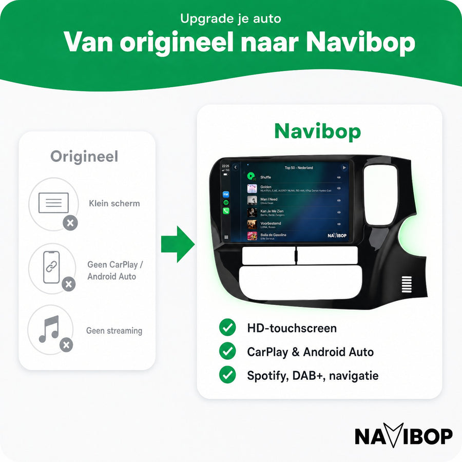 Mitsubishi Outlander 9" * * Versie 3 | Autoradio | CarPlay & Android Auto | Android 15.0 | 2012 t/m 2019