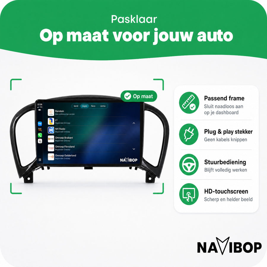 Nissan Juke | Autoradio | CarPlay & Android Auto | Android 15.0 | 2010 t/m 2018