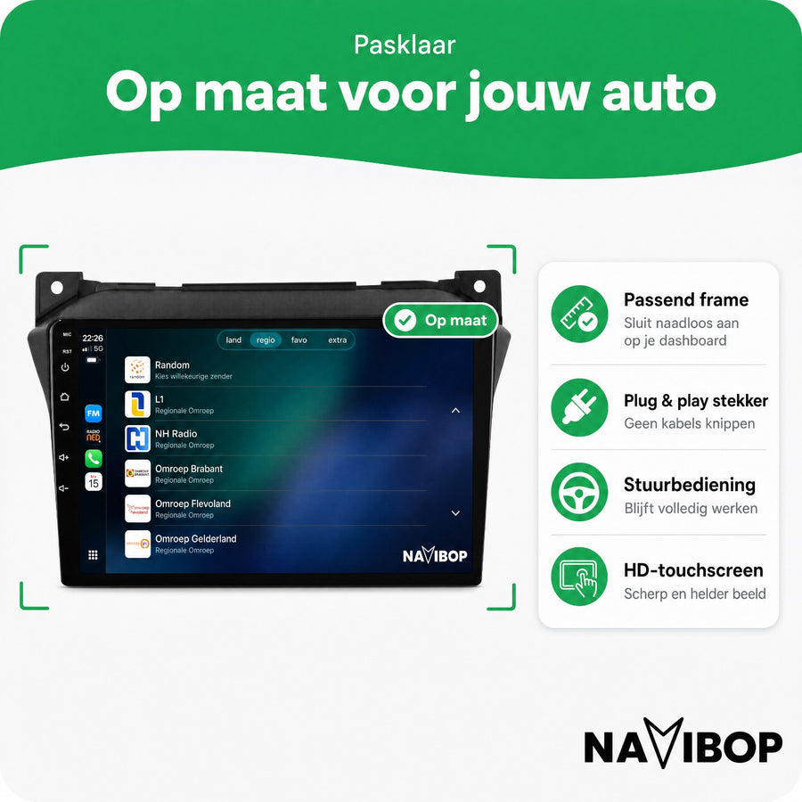 Nissan Pixo Suzuki Alto | Autoradio | CarPlay & Android Auto | Android 15.0 | 2008 t/m 2014