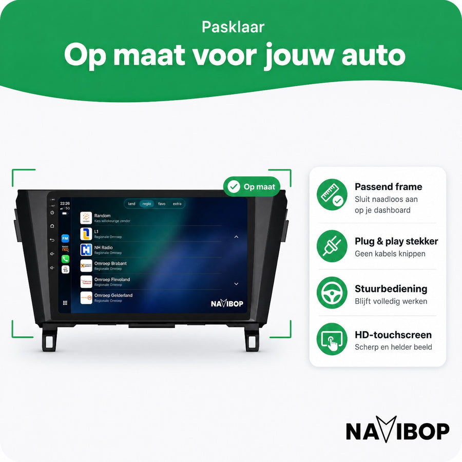 Nissan Qashqai X-trail | Autoradio | CarPlay & Android Auto | Android 15.0 | 2013 t/m 2021
