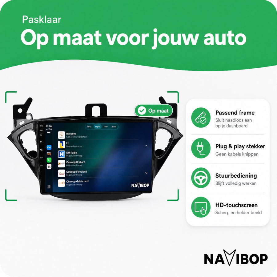 Opel Adam Corsa E | Autoradio | CarPlay & Android Auto | Android 15.0 | 2013 t/m 2019