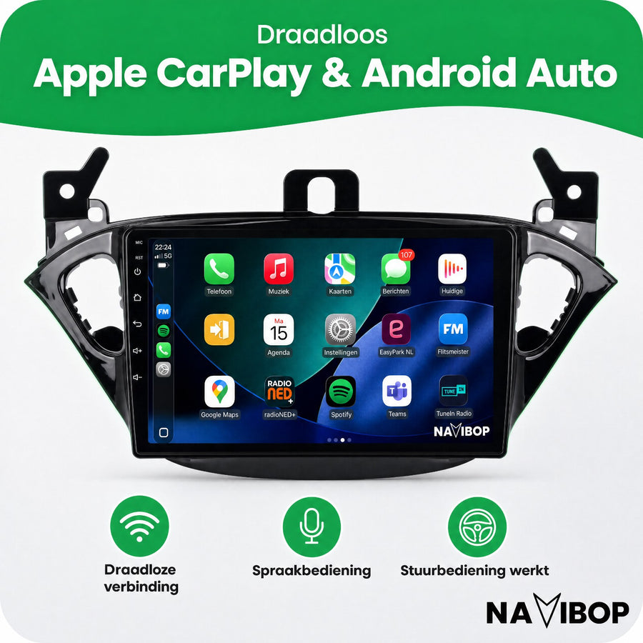 Opel Adam Corsa E | Autoradio | CarPlay & Android Auto | Android 15.0 | 2013 t/m 2019