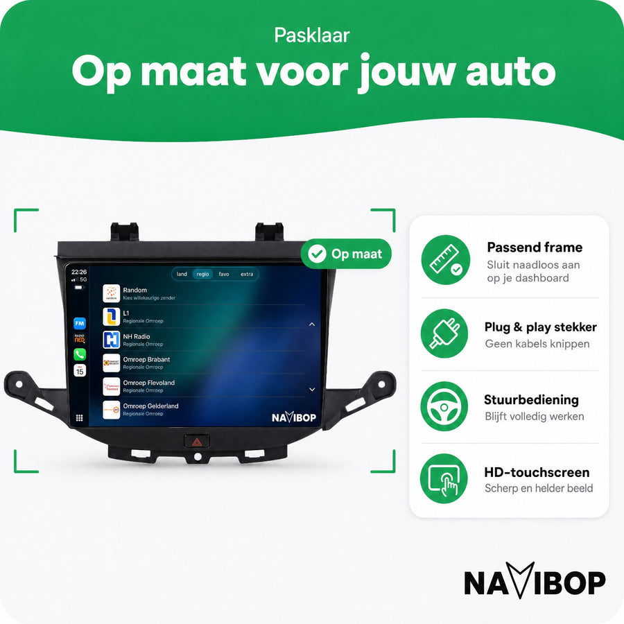 Opel Astra K | Autoradio | CarPlay & Android Auto | Android 15.0 | 2013 t/m 2021