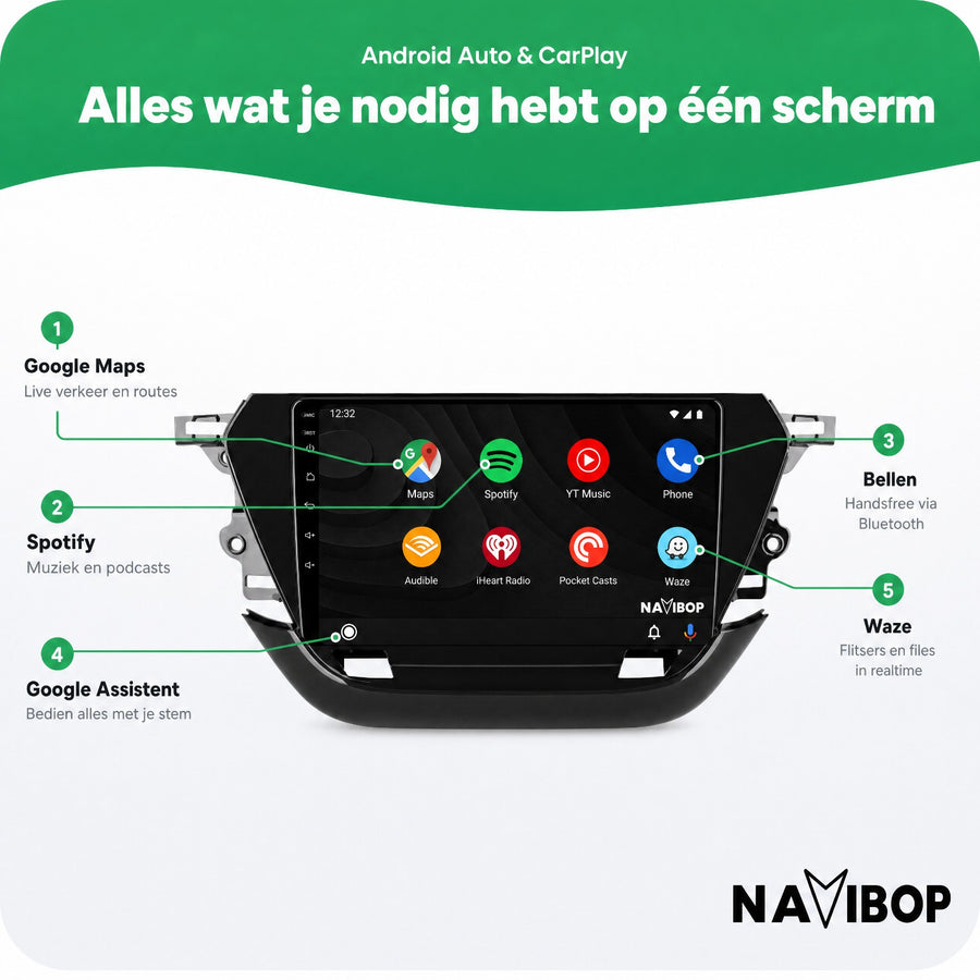 Opel Corsa | Autoradio | CarPlay & Android Auto | Android 15.0 | 2020 t/m 2023
