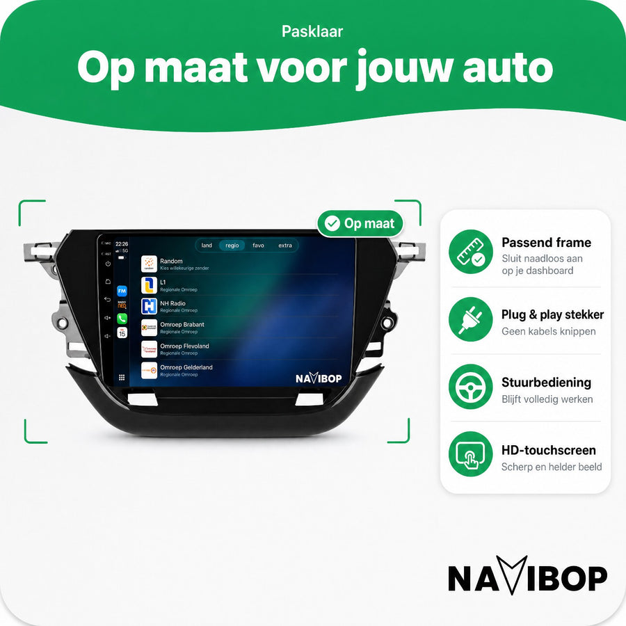 Opel Corsa | Autoradio | CarPlay & Android Auto | Android 15.0 | 2020 t/m 2023