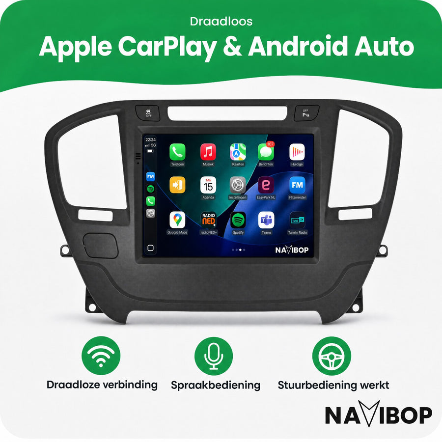 Opel Insignia Zwart | Autoradio | CarPlay & Android Auto | Android 15.0 | 2009 t/m 2013