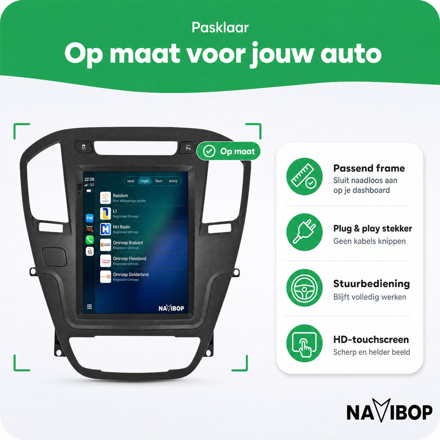 Opel Insignia Zwart | Autoradio | CarPlay & Android Auto | Android 15.0 | 2009 t/m 2013