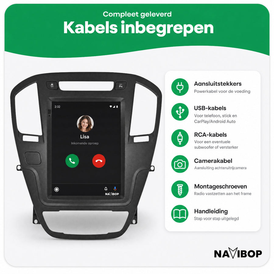 Opel Insignia Zwart | Autoradio | CarPlay & Android Auto | Android 15.0 | 2009 t/m 2013
