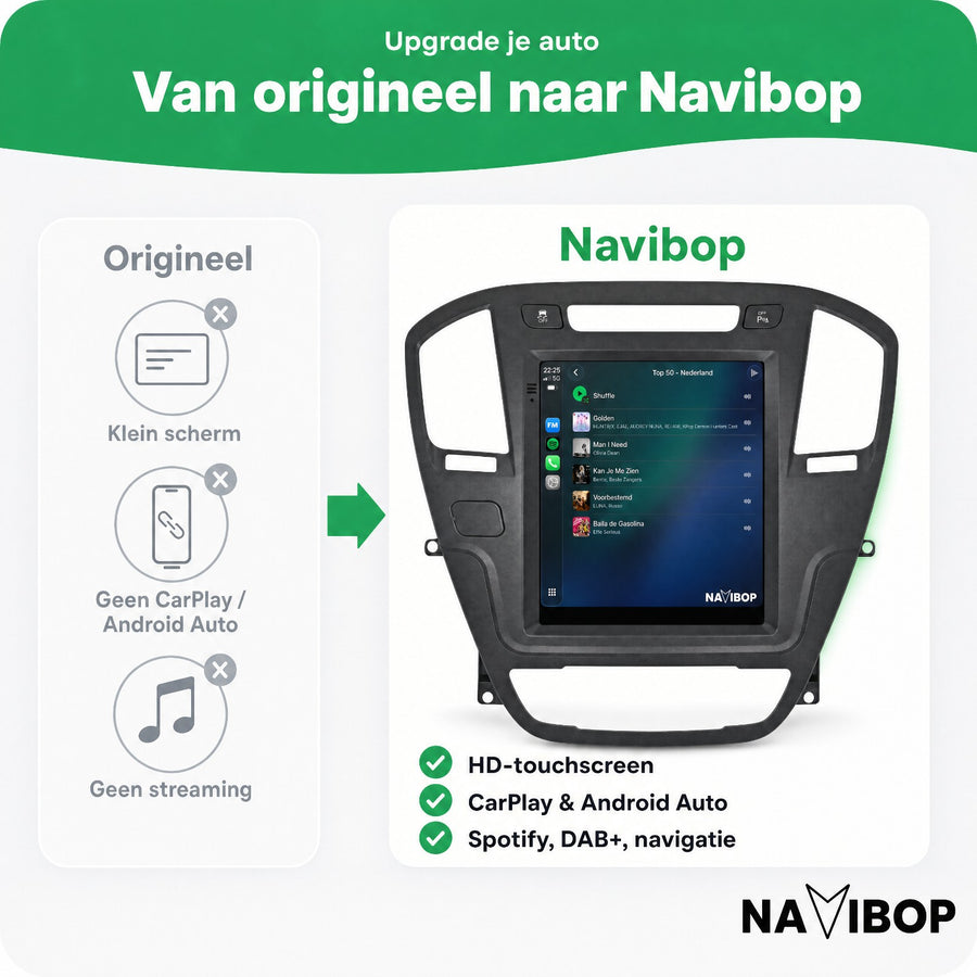 Opel Insignia (bruin) | Autoradio | CarPlay & Android Auto | Android 15.0 | 2009 t/m 2013