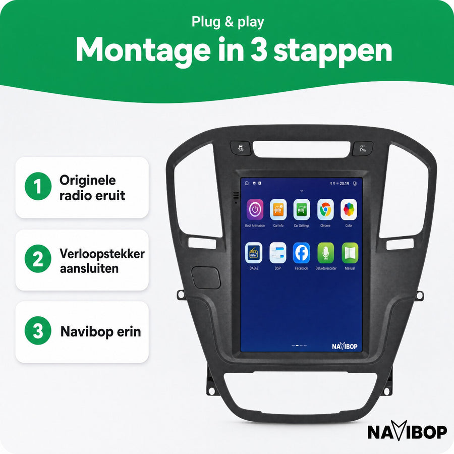 Opel Insignia (bruin) | Autoradio | CarPlay & Android Auto | Android 15.0 | 2009 t/m 2013