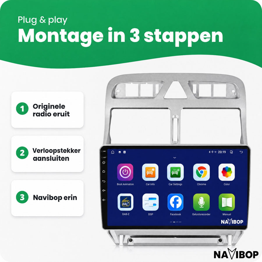 Peugeot 307 307CC | Autoradio | CarPlay & Android Auto | Android 15.0 | 2002 t/m 2013