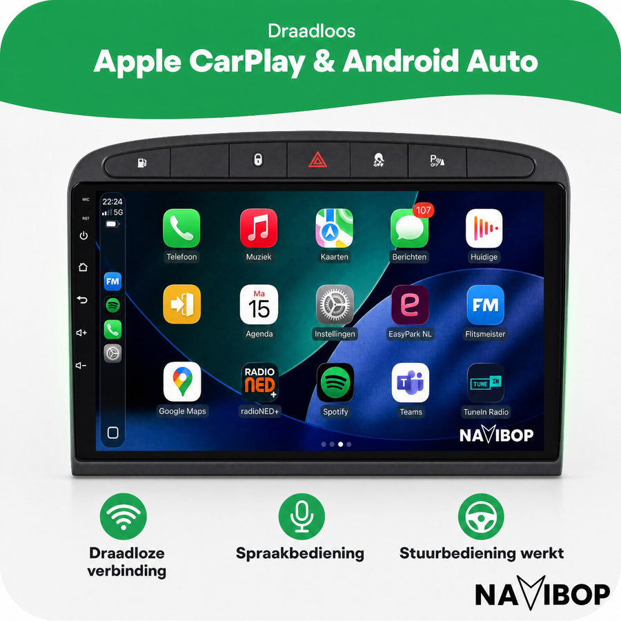 Peugeot 408 308 308SW | Autoradio | CarPlay & Android Auto | Android 15.0 | 2007 t/m 2020