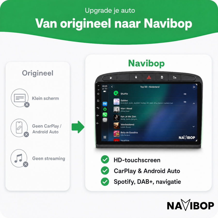 Peugeot 408 308 308SW | Autoradio | CarPlay & Android Auto | Android 15.0 | 2007 t/m 2020