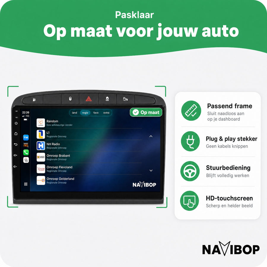 Peugeot 408 308 308SW | Autoradio | CarPlay & Android Auto | Android 15.0 | 2007 t/m 2020