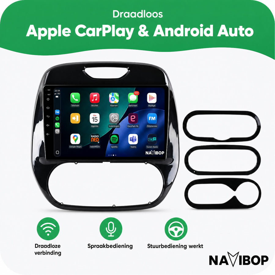 Renault Captur | Autoradio | CarPlay & Android Auto | Android 15.0 | 2013 t/m 2019