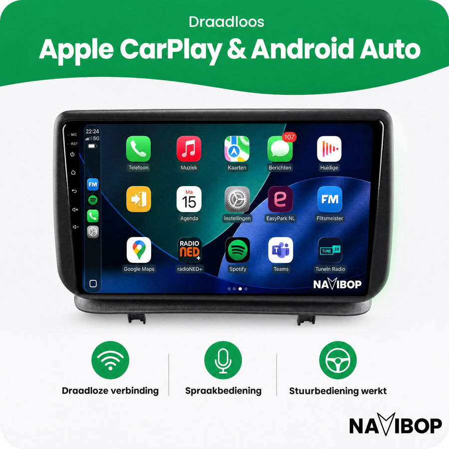 Renault Clio | Autoradio | CarPlay & Android Auto | Android 15.0 | 2005 t/m 2012