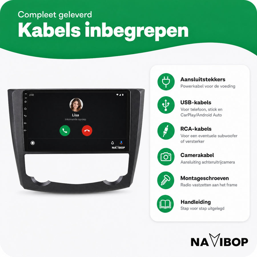 Renault Kadjar | Autoradio | CarPlay & Android Auto | Android 15.0 | 2015 t/m 2019