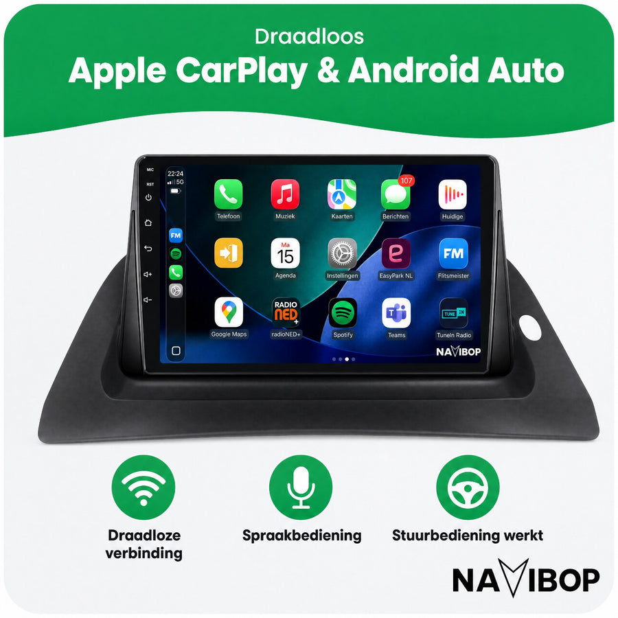 Renault Kangoo | Autoradio | CarPlay & Android Auto | Android 15.0 | 2015 t/m 2018