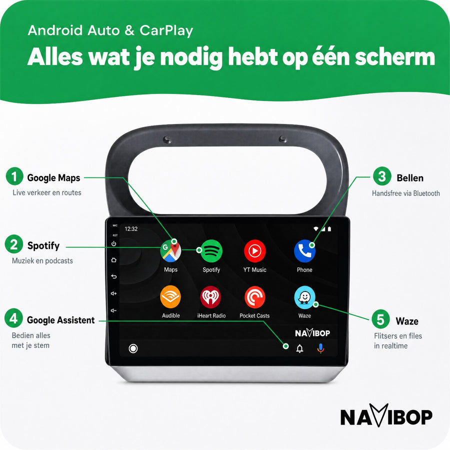 Renault Twingo | Autoradio | CarPlay & Android Auto | Android 15.0 | 2005 t/m 2013
