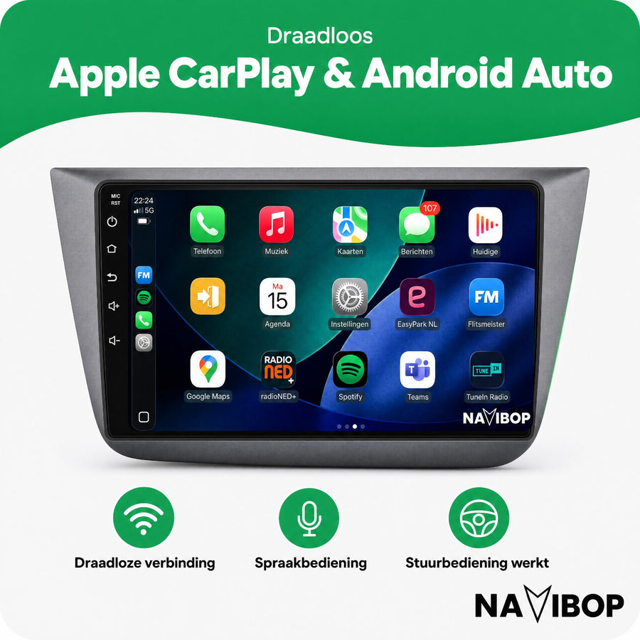 Seat Altea | Autoradio | CarPlay & Android Auto | Android 15.0 | 2004 t/m 2015