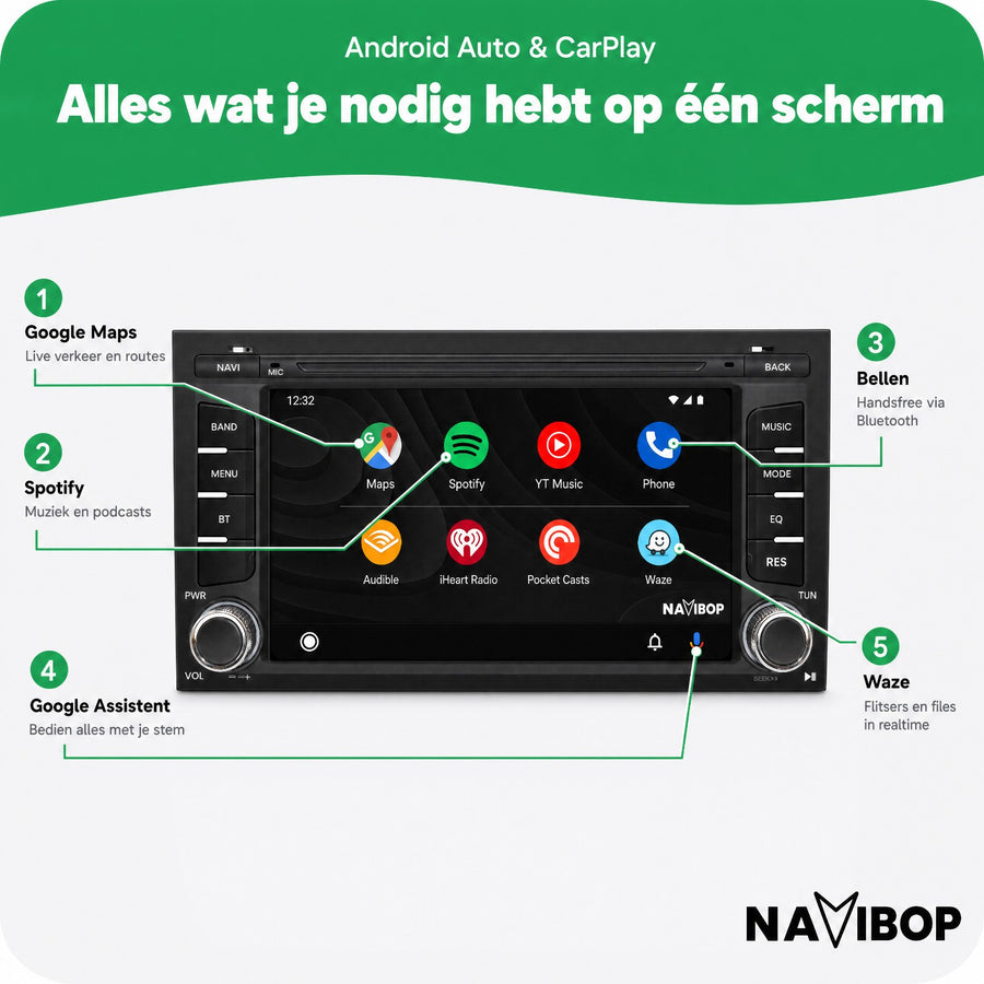 Seat Leon | Autoradio | CarPlay & Android Auto | Android 15.0 | 2012 t/m 2020