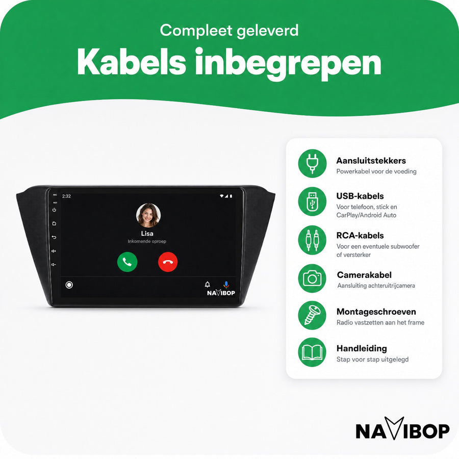 Škoda Fabia | Autoradio | CarPlay & Android Auto | Android 15.0 | 2015 t/m 2019