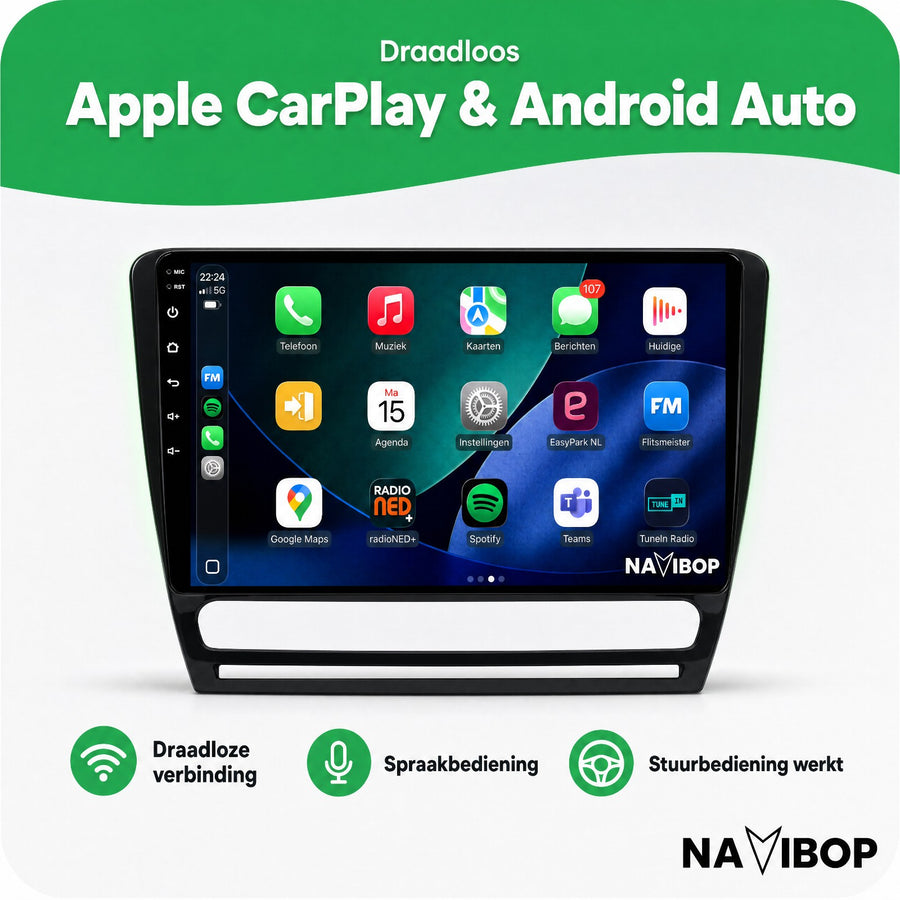 Škoda Octavia | Autoradio | CarPlay & Android Auto | Android 15.0 | 2007 t/m 2013