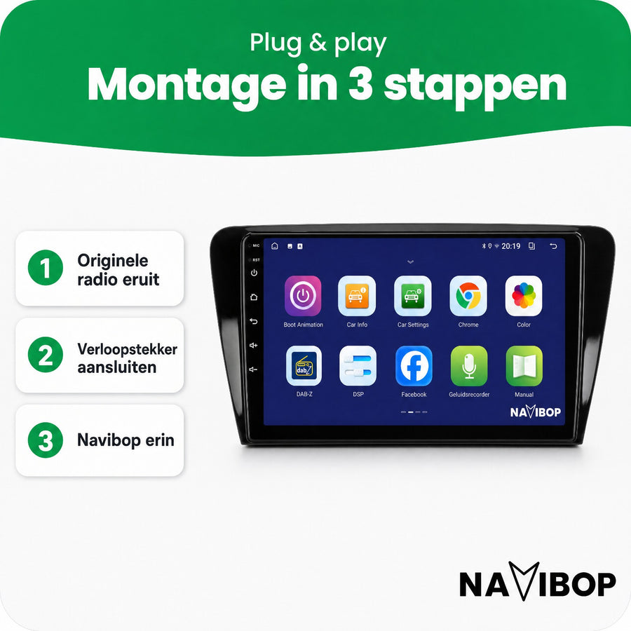Škoda Octavia | Autoradio | CarPlay & Android Auto | Android 15.0 | 2012 t/m 2019
