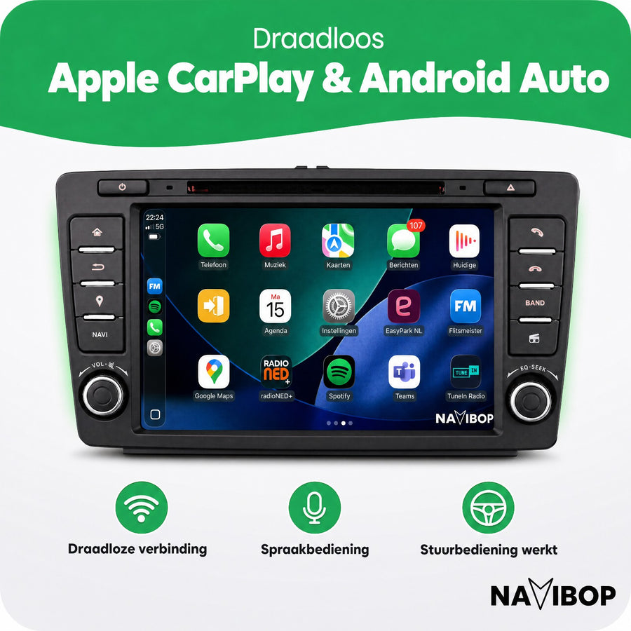 Škoda Octavia Yeti | Autoradio | CarPlay & Android Auto | Android 15.0 | 2009 t/m 2015