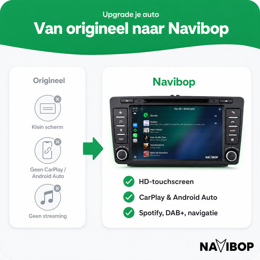 Škoda Octavia Yeti | Autoradio | CarPlay & Android Auto | Android 15.0 | 2009 t/m 2015