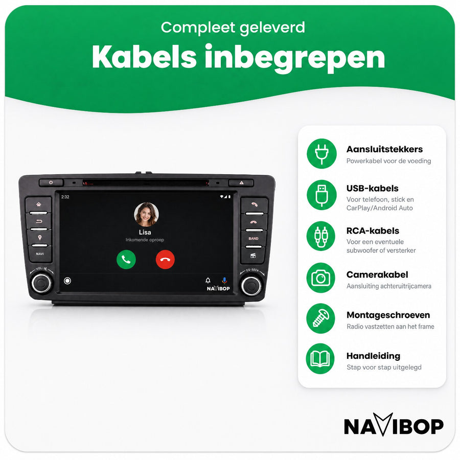 Škoda Octavia Yeti | Autoradio | CarPlay & Android Auto | Android 15.0 | 2009 t/m 2015