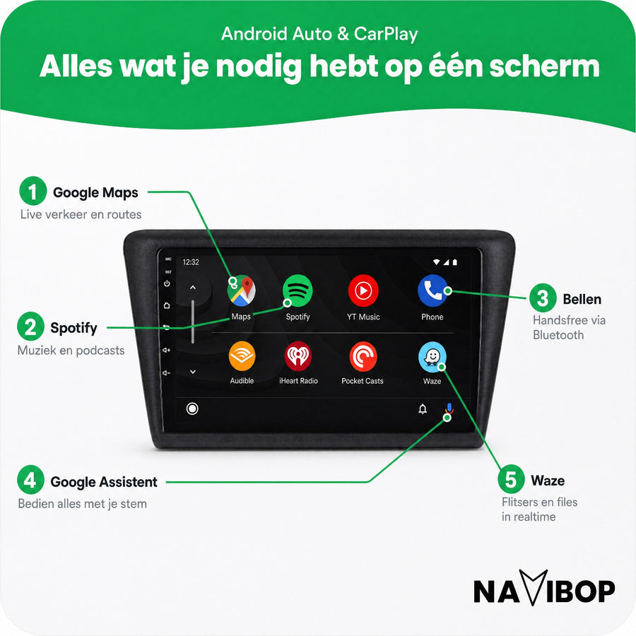 Škoda Rapid | Autoradio | CarPlay & Android Auto | Android 15.0 | 2013 t/m 2019