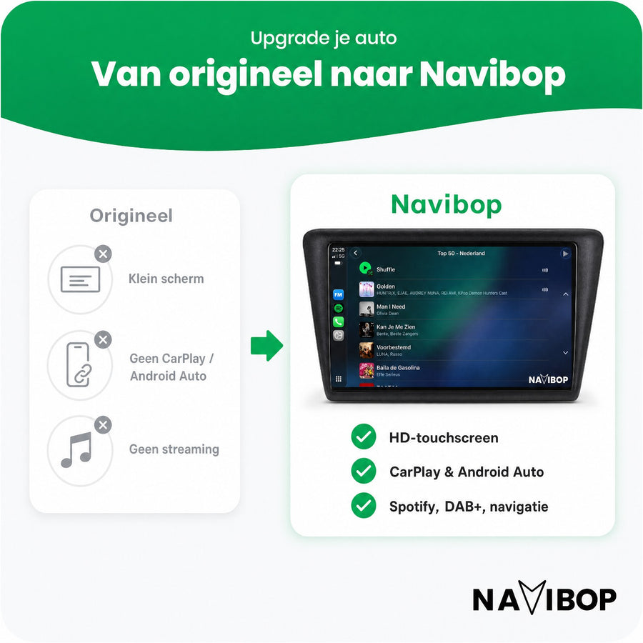 Škoda Rapid | Autoradio | CarPlay & Android Auto | Android 15.0 | 2013 t/m 2019