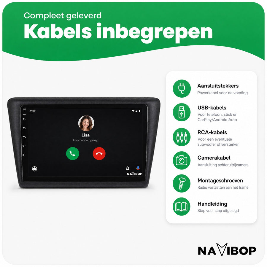 Škoda Rapid | Autoradio | CarPlay & Android Auto | Android 15.0 | 2013 t/m 2019