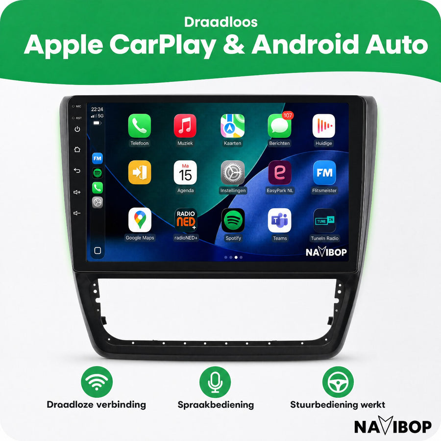 Škoda Yeti | Autoradio | CarPlay & Android Auto | Android 15.0 | 2014 t/m 2018