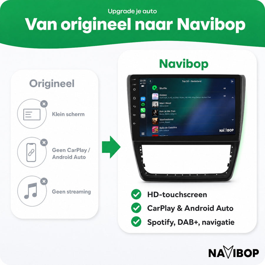 Škoda Yeti | Autoradio | CarPlay & Android Auto | Android 15.0 | 2014 t/m 2018