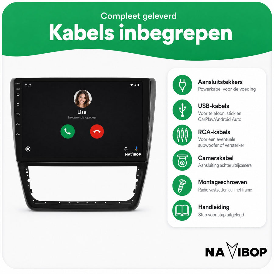 Škoda Yeti | Autoradio | CarPlay & Android Auto | Android 15.0 | 2014 t/m 2018