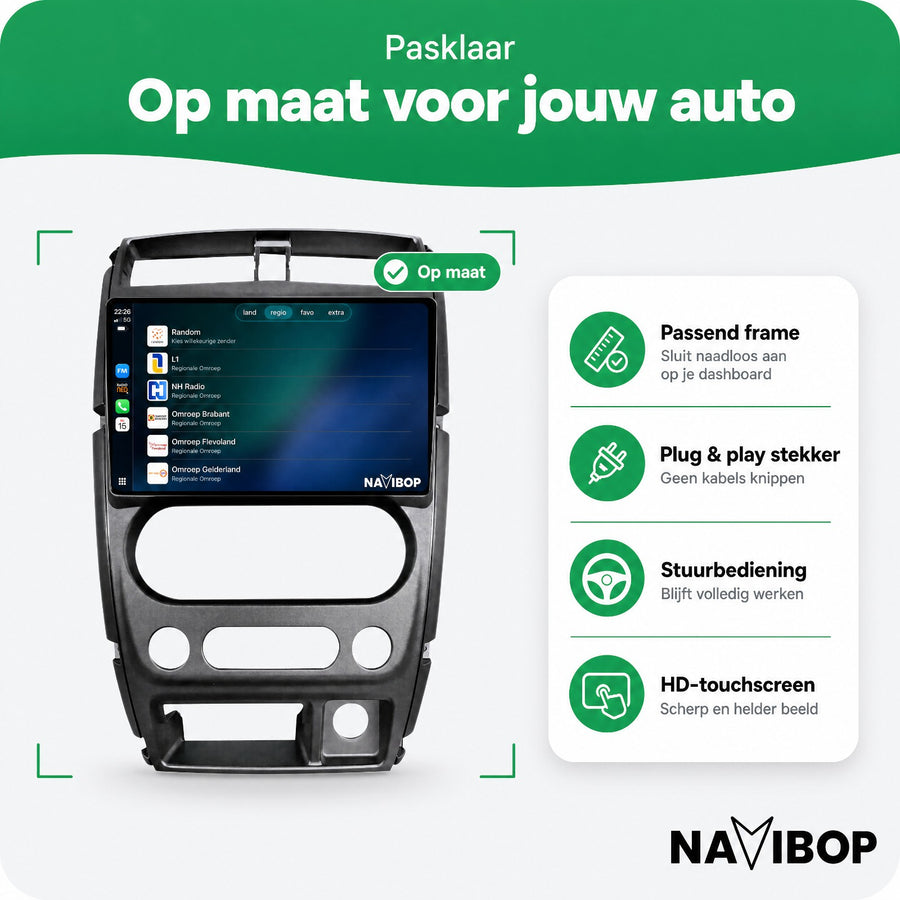 Suzuki Jimny | Autoradio | CarPlay & Android Auto | Android 15.0 | 2005 t/m 2018