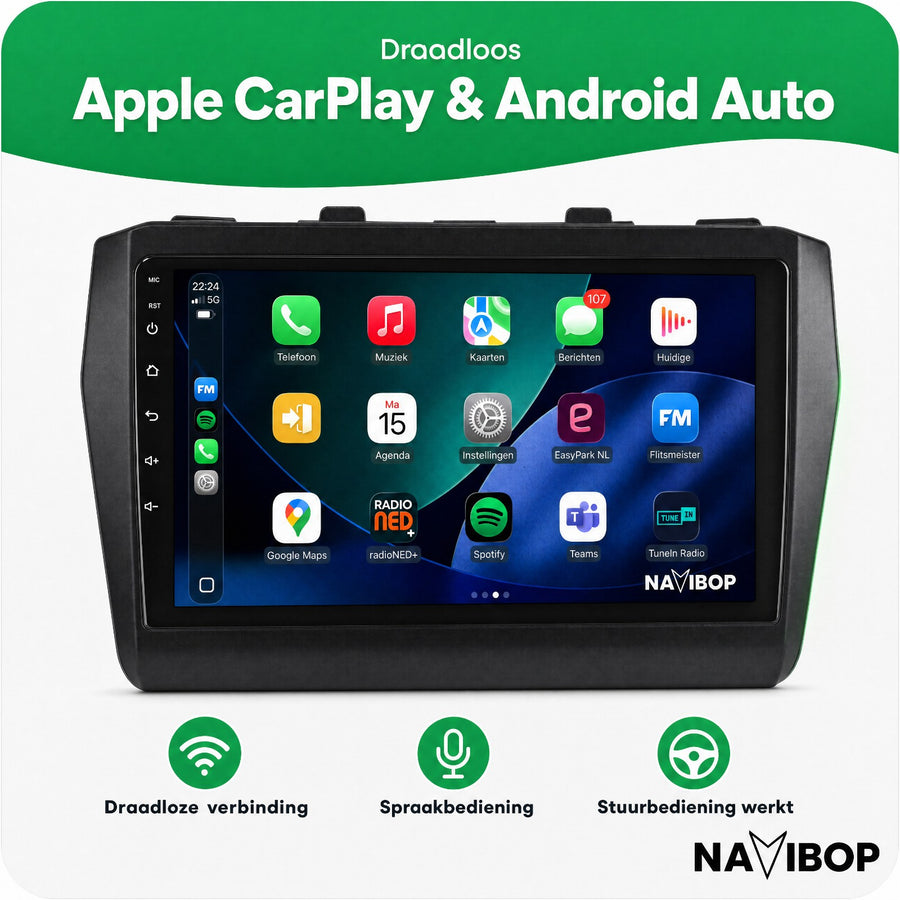Suzuki Swift | Autoradio | CarPlay & Android Auto | Android 15.0 | 2017 t/m 2022