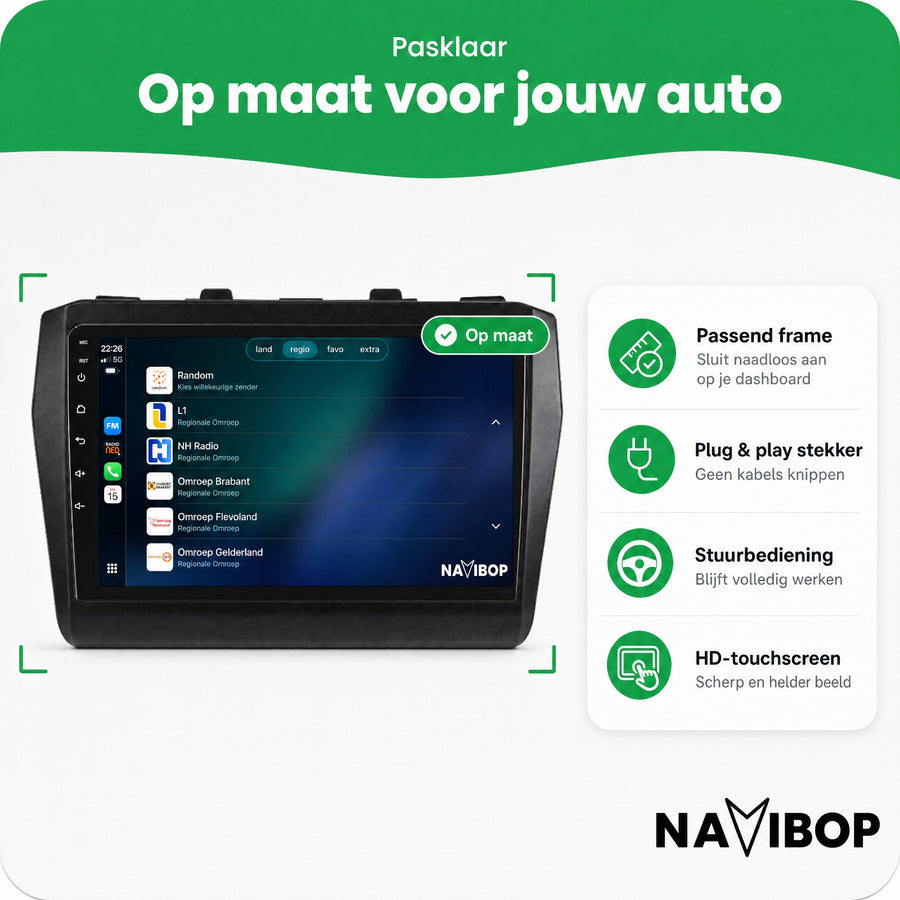 Suzuki Swift | Autoradio | CarPlay & Android Auto | Android 15.0 | 2017 t/m 2022