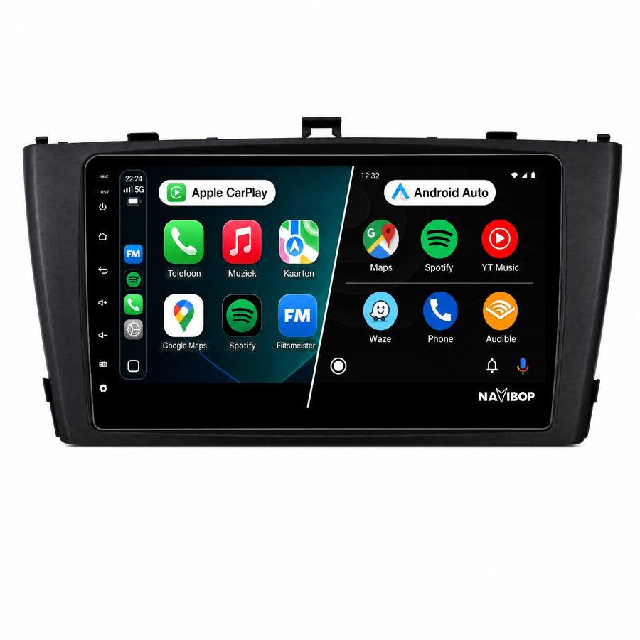 Toyota Avensis Zwart | Autoradio | CarPlay & Android Auto | Android 15.0 | 2009 t/m 2017