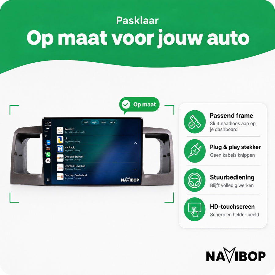 Toyota Corolla | Autoradio | CarPlay & Android Auto | Android 15.0 | 2000 t/m 2007