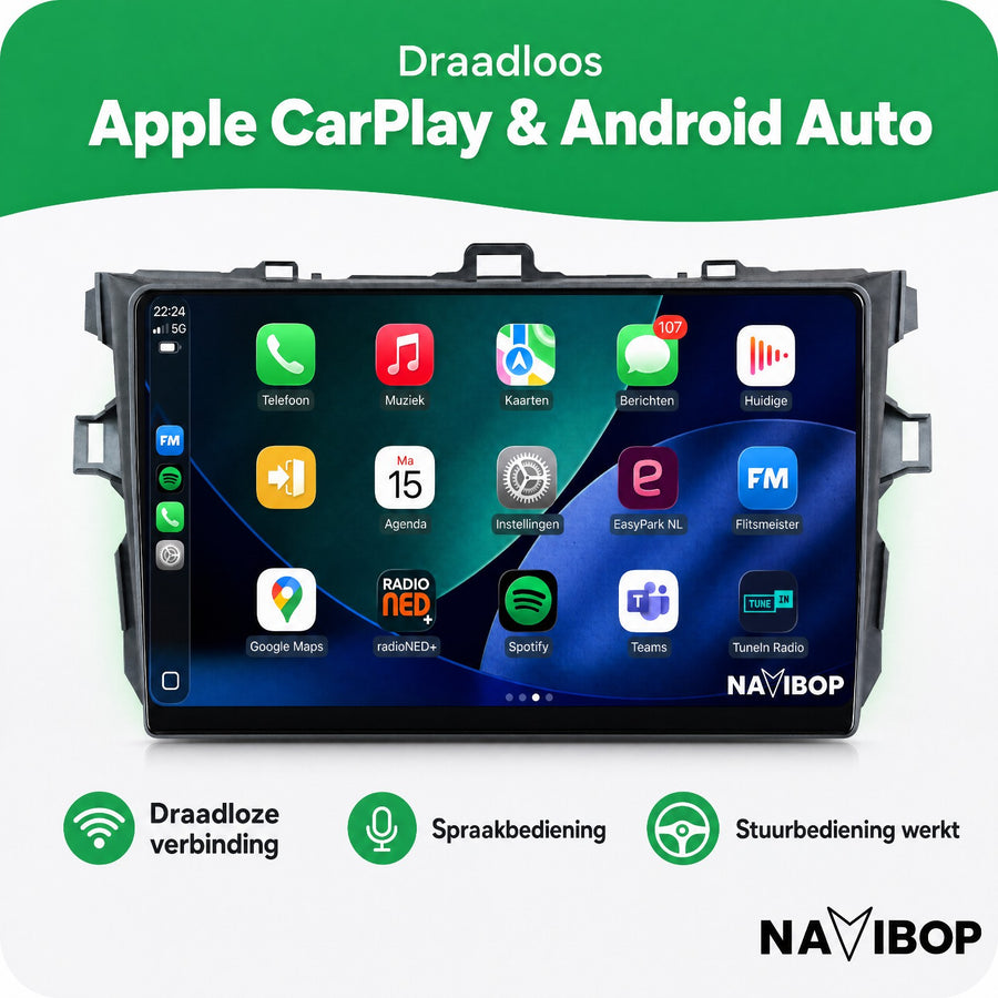 Toyota Corolla | Autoradio | CarPlay & Android Auto | Android 15.0 | 2006 t/m 2013