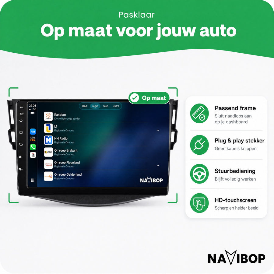 Toyota RAV4 | Autoradio | CarPlay & Android Auto | Android 15.0 | 2006 t/m 2013