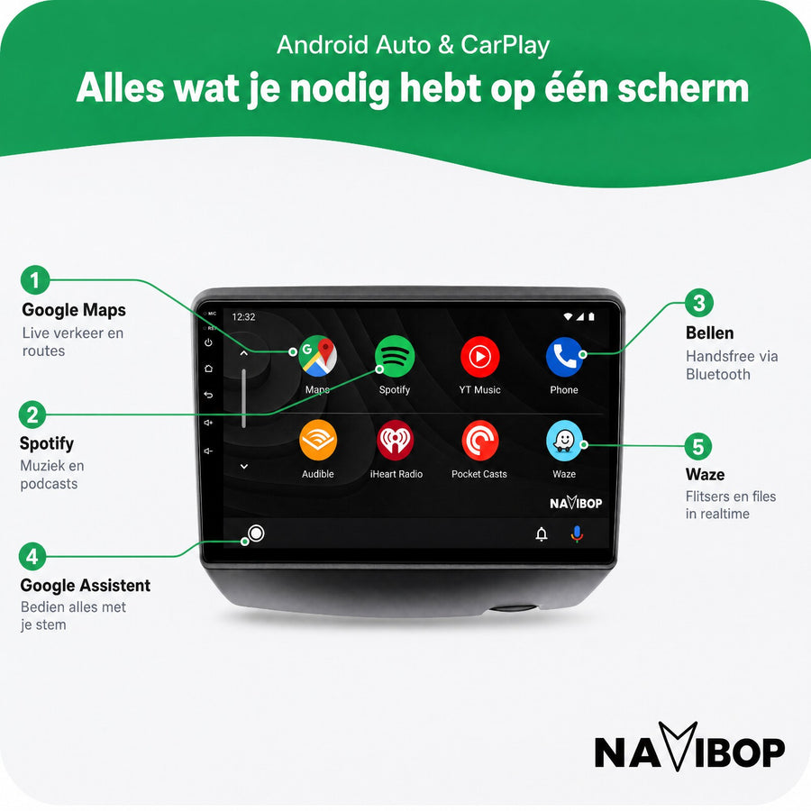 Toyota Yaris | Autoradio | CarPlay & Android Auto | Android 15.0 | 1995 t/m 2003